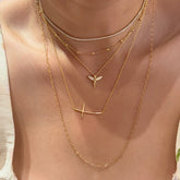 Sideways Slanted Cross Necklace